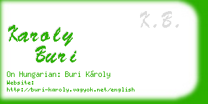 karoly buri business card